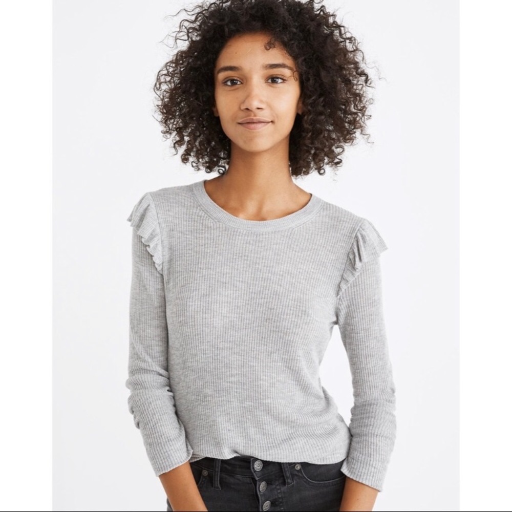 Madewell Ruffle Sleeve Pullover Sweater - Size XL